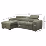Nurgadiivanvoodi ODELIA VN 248x96/159xH84/99cm, heleroheline - Pilt 3