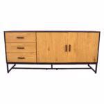 Kummut AMSTERDAM 160x40xH75cm, tamm/must - Pilt 3