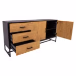 Kummut AMSTERDAM 160x40xH75cm, tamm/must - Pilt 4