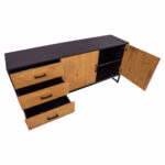 Kummut AMSTERDAM 160x40xH75cm, tamm/must - Pilt 5