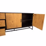 Kummut AMSTERDAM 160x40xH75cm, tamm/must - Pilt 6