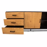 Kummut AMSTERDAM 160x40xH75cm, tamm/must - Pilt 7