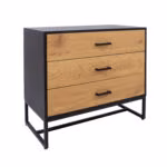 Kummut AMSTERDAM 80x40xH75cm, tamm/must - Pilt 2