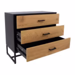 Kummut AMSTERDAM 80x40xH75cm, tamm/must - Pilt 3