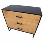 Kummut AMSTERDAM 80x40xH75cm, tamm/must - Pilt 6