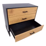 Kummut AMSTERDAM 80x40xH75cm, tamm/must - Pilt 7