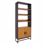 Riiul AMSTERDAM 80x30xH180cm, tamm/must - Pilt 2
