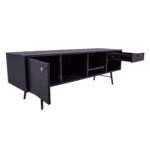 TV-laud LUXEMBOURG 150x40xH50cm, must - Pilt 4