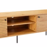 TV-laud LINE 150x40xH50cm, tammedekooriga melamiin - Pilt 6