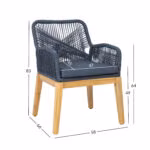 Tool FLORIDA 58x66xH83cm, akaatsia, hall - Pilt 6