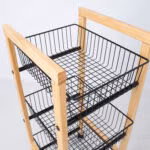Riiul BREN_32x37xH81cm, must/naturaalne - Pilt 4