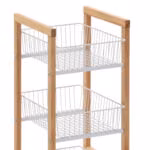 Riiul BREN_32x37xH81cm, valge/naturaalne - Pilt 2