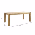 Söögilaud CHICAGO NEW 180x90xH76cm, tamm - Pilt 3