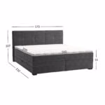 Kontinentaalvoodi JEEP 160x200cm, hall - Pilt 3