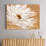 Õlimaal 90x120cm, valge õis beežil taustal - Pilt 2