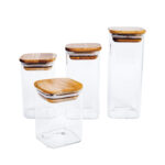 Klaaspurk THERON 6x6xH12cm kaanega, kand - Pilt 2