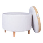 Tumba/laud HIRO D56xH42,5cm, valge, panipaigaga - Pilt 3