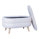 Tumba/laud HANA 87x48,5xH46cm, valge, panipaigaga - Pilt 3