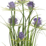 Kunstlill IN GARDEN H70cm, lilla krüsanteem, rohukõrred potis - Pilt 2