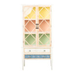 Vitriinkapp BIANCA 78x35xH162cm, antiikvalge - Pilt 3