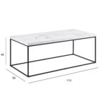 Diivanilaud BAROSSA 110x55xH45cm, valge - Pilt 7