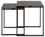 Diivanilauad 2tk KATRINE 50x50xH55cm, 43x43xH50cm, must - Pilt 2