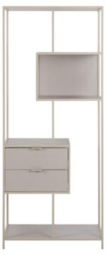 Riiul SEAFORD 77x35xH185cm, sahtlitega, hall - Pilt 2