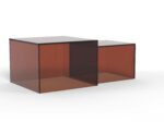 Diivanilauakomplekt DICE 50x50xH35cm, 40x40xH30cm, pruun - Pilt 3