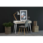 Kirjutuslaud NEPTUN 110x50xH77cm, valge/tamm - Pilt 2