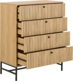 Kummut ALBANY 80,6x40xH100,1cm, naturaalne - Pilt 4