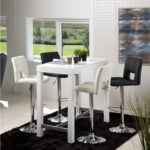 Baaritool SYLVIA valge PU/kroom - Pilt 3