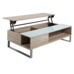 Diivanilaud AZALEA 110x60xH35cm, klaas/tamm - Pilt 2