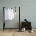 Riiete stange BRENT 117x59xH165cm, must/kroom - Pilt 2