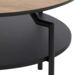 Diivanilaud GOLDINGTON D80xH45cm, tamm/must - Pilt 5