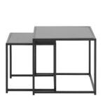 Diivanilauad 2tk SEAFORD 40x40xH40cm, 50x50xH45cm, must - Pilt 2