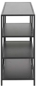 Riiul SEAFORD 114x35xH78cm, must - Pilt 4