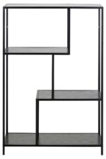 Riiul SEAFORD 77x35xH114cm, must - Pilt 3