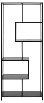 Riiul SEAFORD 77x35xH185cm, must - Pilt 3