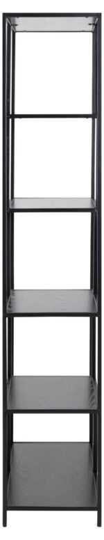 Riiul SEAFORD 77x35xH185cm, must - Pilt 4