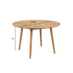 Söögilaud NAGANO D120xH75cm, kalasaba tamm - Pilt 4