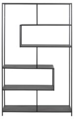 Riiul SEAFORD 114x35xH185cm, must - Pilt 2