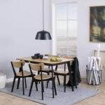 Söögilaud ROXBY 120x80xH76cm, tamm/must - Pilt 2