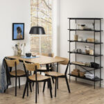 Söögilaud ROXBY 120x80xH76cm, tamm/must - Pilt 3