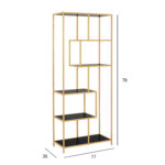 Riiul SEAFORD 77x35xH185cm, must/kuldne - Pilt 2