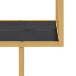 Riiul SEAFORD 77x35xH185cm, must/kuldne - Pilt 7