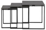Diivanilauad 3tk KATRINE 50x50xH55cm, 43x43xH50cm, 36x36xH45cm, must - Pilt 2