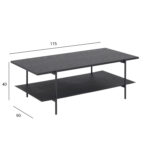 Diivanilaud ANGUS 115x60xH40cm, must - Pilt 5