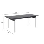 Söögilaud ANGUS 200x90xH74cm, must - Pilt 6