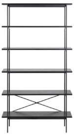 Riiul ANGUS 94x27xH172cm, must - Pilt 2