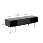 TV-laud ANGUS 140x40xH44cm, must - Pilt 4